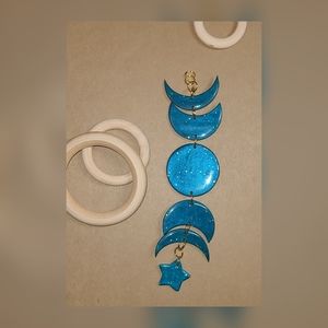 Hanging Moon Phase Wall Mirror Hanging Art Mobile